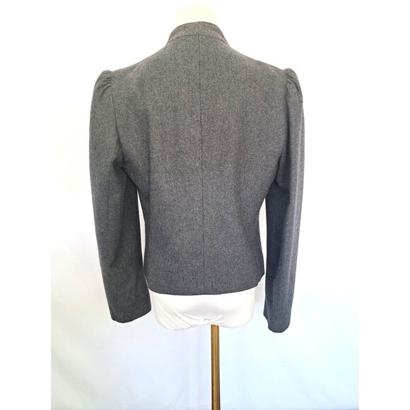 Vintage Neiman Marcus‎ Women's Blazer Gray Wool Blend Jacket w/Pockets - Picture 3 of 8